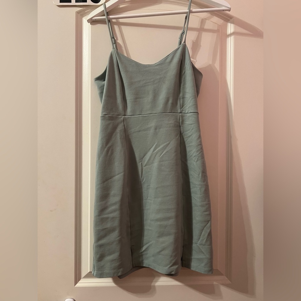 Altar'd State Strapless Dress in Soft Green